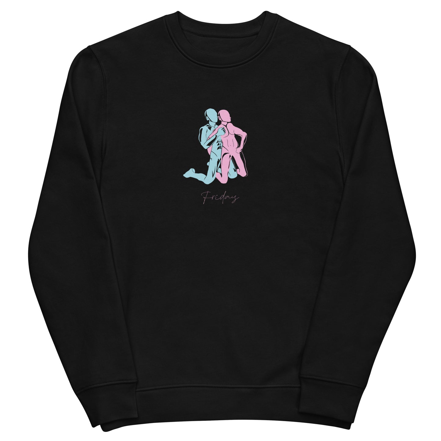 Unisex eco sweatshirt (LESS STRESS MORE SEX) Friday