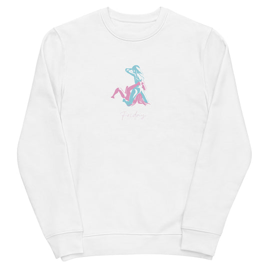 Unisex eco sweatshirt (LESS STRESS MORE SEX) Friday